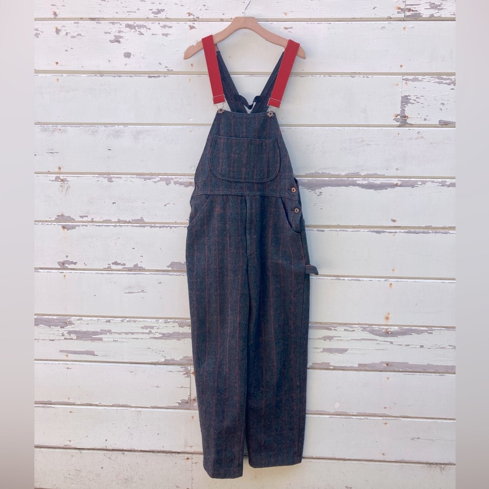 Vintage Woolrich Wool Striped Bib Overalls Men’s size small